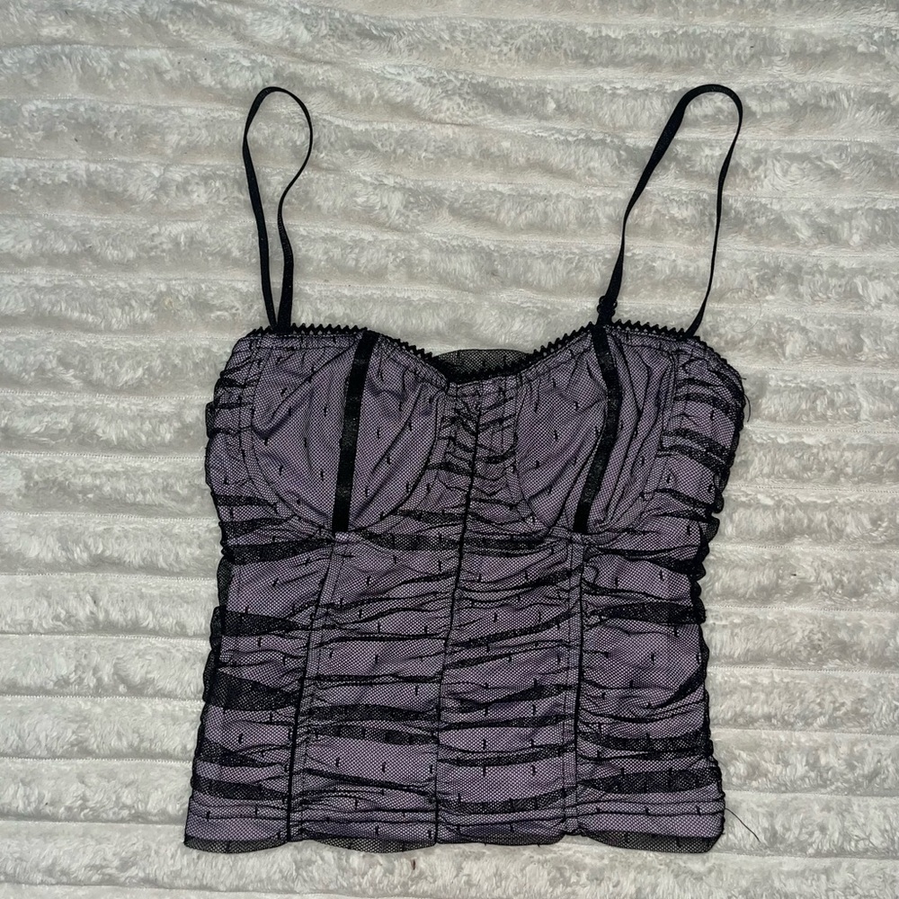 Purple lace corset top